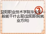 益阳职业技术学院毕业后一般能干什么呢(益阳职院就业方向)