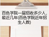 百色学院一届招收多少人，最近几年(百色学院近年招生人数)