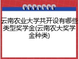 云南农业大学共开设有哪些类型奖学金(云南农大奖学金种类)