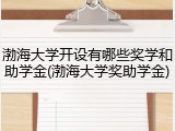 渤海大学开设有哪些奖学和助学金(渤海大学奖助学金)