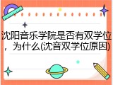沈阳音乐学院是否有双学位，为什么(沈音双学位原因)
