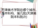 天津美术学院在哪个城市，是本科吗，第几批(天津美院本科批次)