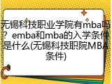 无锡科技职业学院有mba吗？emba和mba的入学条件是什么(无锡科技职院MBA条件)