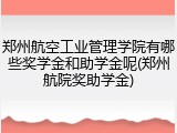 郑州航空工业管理学院有哪些奖学金和助学金呢(郑州航院奖助学金)