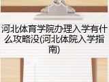 河北体育学院办理入学有什么攻略没(河北体院入学指南)