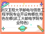 武汉工程大学邮电与信息工程学院专业开设有哪些,特色在哪(武工大邮电学院专业特色)
