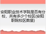 安阳职业技术学院是否有分校，共有多少个校区(安阳职院校区数量)