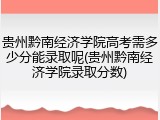 贵州黔南经济学院高考需多少分能录取呢(贵州黔南经济学院录取分数)
