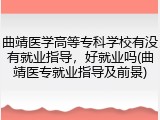 曲靖医学高等专科学校有没有就业指导，好就业吗(曲靖医专就业指导及前景)