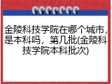 金陵科技学院在哪个城市，是本科吗，第几批(金陵科技学院本科批次)
