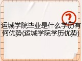 运城学院毕业是什么学历有何优势(运城学院学历优势)