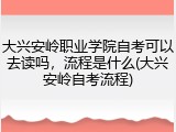 大兴安岭职业学院自考可以去读吗，流程是什么(大兴安岭自考流程)
