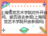上海视觉艺术学院对外开放吗，能否进去参观(上海视觉艺术学院开放参观吗)