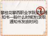 攀枝花攀西职业学院录取通知书一般什么时候发(录取通知书发放时间)