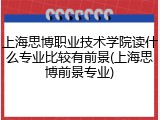 上海思博职业技术学院读什么专业比较有前景(上海思博前景专业)