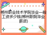 郴州职业技术学院毕业一般工资多少钱(郴州职院毕业薪资)