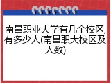 南昌职业大学有几个校区,有多少人(南昌职大校区及人数)