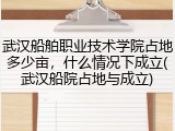 武汉船舶职业技术学院占地多少亩，什么情况下成立(武汉船院占地与成立)