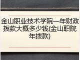 金山职业技术学院一年财政拨款大概多少钱(金山职院年拨款)