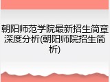 朝阳师范学院最新招生简章深度分析(朝阳师院招生简析)