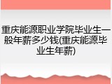重庆能源职业学院毕业生一般年薪多少钱(重庆能源毕业生年薪)
