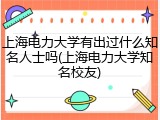 上海电力大学有出过什么知名人士吗(上海电力大学知名校友)