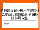 新疆建设职业技术学院读什么专业比较有前景(新疆职院前景专业)