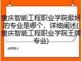 重庆智能工程职业学院最好的专业是哪个，详细阐述(重庆智能工程职业学院王牌专业)