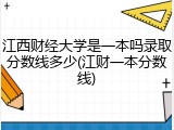 江西财经大学是一本吗录取分数线多少(江财一本分数线)