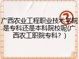 广西农业工程职业技术学院是专科还是本科院校呢(广西农工职院专科？)