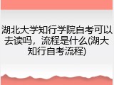 湖北大学知行学院自考可以去读吗，流程是什么(湖大知行自考流程)