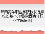 陕西青年职业学院校长是谁,校长基本介绍(陕西青年职业学院院长)