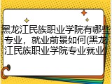 黑龙江民族职业学院有哪些专业，就业前景如何(黑龙江民族职业学院专业就业)