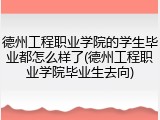 德州工程职业学院的学生毕业都怎么样了(德州工程职业学院毕业生去向)