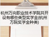 杭州万向职业技术学院共开设有哪些类型奖学金(杭州万院奖学金种类)