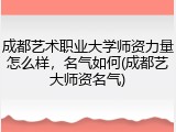 成都艺术职业大学师资力量怎么样，名气如何(成都艺大师资名气)