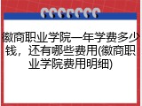 徽商职业学院一年学费多少钱，还有哪些费用(徽商职业学院费用明细)