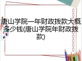 唐山学院一年财政拨款大概多少钱(唐山学院年财政拨款)