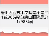 唐山职业技术学院是不是211或985高校(唐山职院是211/985吗)
