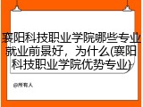 襄阳科技职业学院哪些专业就业前景好，为什么(襄阳科技职业学院优势专业)