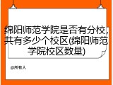 绵阳师范学院是否有分校，共有多少个校区(绵阳师范学院校区数量)