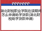 湖北财税职业学院在读期间怎么申请助学贷款(湖北财税助学贷款申请)