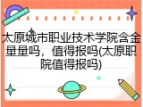 太原城市职业技术学院含金量量吗，值得报吗(太原职院值得报吗)