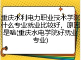 重庆水利电力职业技术学院什么专业就业比较好，原因是啥(重庆水电学院好就业专业)