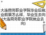 大连商务职业学院毕业后就业前景怎么样，毕业生去向(大连商务职业学院就业去向)
