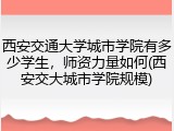 西安交通大学城市学院有多少学生，师资力量如何(西安交大城市学院规模)