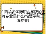 广西培贤国际职业学院的王牌专业是什么(培贤学院王牌专业)