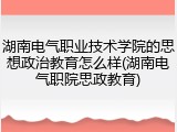 湖南电气职业技术学院的思想政治教育怎么样(湖南电气职院思政教育)