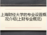 上海财经大学的专业设置概况介绍(上财专业概览)