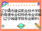 辽宁城市建设职业技术学院的普通专业和特色专业详解(辽宁城建学院专业解析)